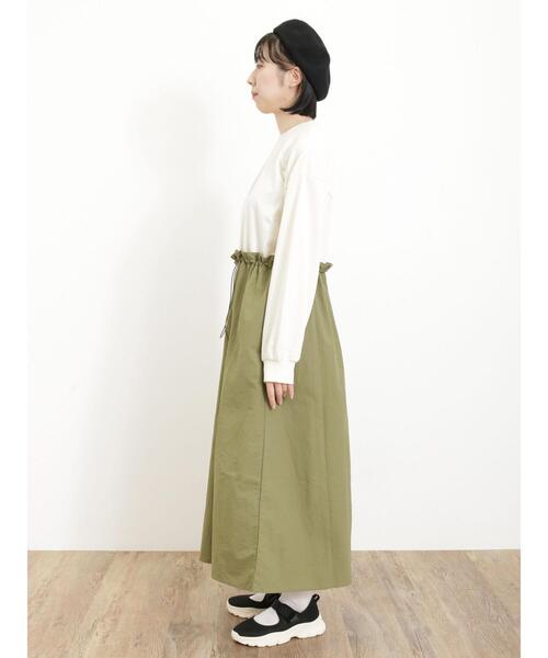 Samansa Mos2（サマンサ モスモス）の「◎ドッキング裏毛ワンピース（ワンピース・レディース・キナリ/カーキ/ブラック・F）」の17枚目の写真