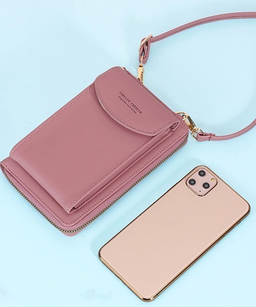 Miniministore(ミニミニストア)の「スマホショルダーバッグ 縦型 ミニポーチ(ショルダーバッグ・レディース・ブルー/カーキ/ネイビー/ワインレッド/グレー/キャメル/ブラック/ピンク/ピンクベージュ/パープル・FREE)」の14枚目の写真