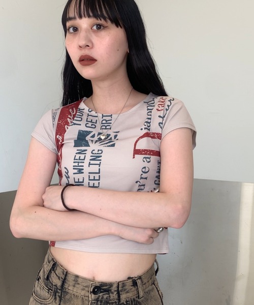 JEANASIS（ジーナシス）の「【ZOZO限定】ヴィンテージロゴチビTEE/119090（Tシャツ/カットソー・レディース・ブラック系その他/ブルー系その他/ピンク系その他/ベージュ系その他・FREE）」の5枚目の写真