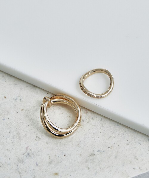 m10L7　リング2点おまとめ e.m. 指輪 リング シャイニングライン2連リング レディース