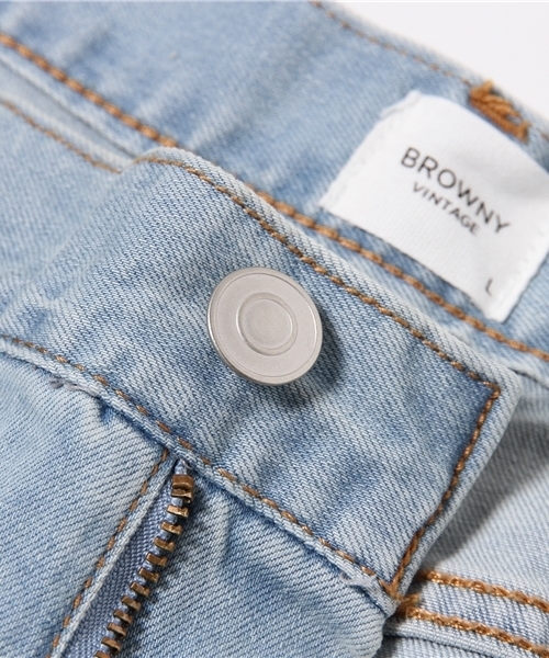 WEGO(ウィゴー)の「WEGO/ クラッシュスキニーパンツ(デニムパンツ・メンズ・ライトインディゴブルー/ホワイト/ブラック・MEDIUM/LARGE)」の4枚目の写真