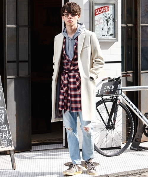 WEGO(ウィゴー)の「WEGO/ クラッシュスキニーパンツ(デニムパンツ・メンズ・ライトインディゴブルー/ホワイト/ブラック・MEDIUM/LARGE)」の19枚目の写真