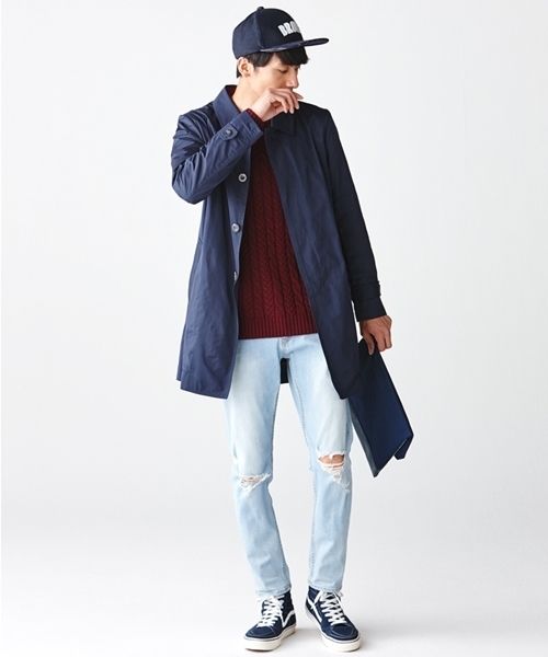 WEGO(ウィゴー)の「WEGO/ クラッシュスキニーパンツ(デニムパンツ・メンズ・ライトインディゴブルー/ホワイト/ブラック・MEDIUM/LARGE)」の18枚目の写真