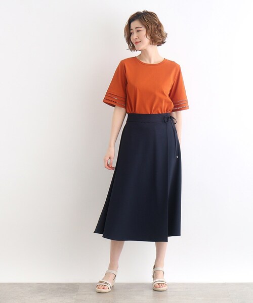 grove（グローブ）の「◆【洗える・接触冷感・UV】袖刺繍デザインTシャツ（Tシャツ/カットソー・レディース・オフホワイト/ブラック/ブラウン系その他6/サックスブルー・01/02/03/04/05）」の15枚目の写真