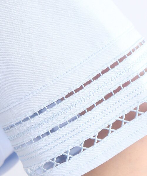 grove（グローブ）の「◆【洗える・接触冷感・UV】袖刺繍デザインTシャツ（Tシャツ/カットソー・レディース・オフホワイト/ブラック/ブラウン系その他6/サックスブルー・01/02/03/04/05）」の20枚目の写真
