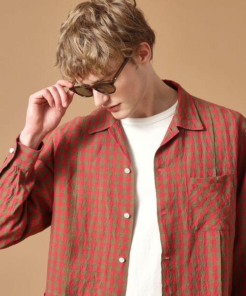 40ｃｔ＆525（フォーティーカラッツアンドゴーニーゴ）の「◆【Sサイズ～】リネンギンガムシャツ（シャツ/ブラウス・メンズ・レッド系3・03/02/04）」の3枚目の写真