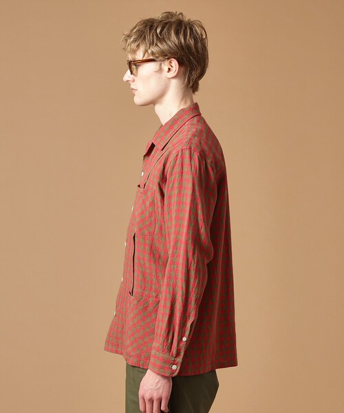 40ｃｔ＆525（フォーティーカラッツアンドゴーニーゴ）の「◆【Sサイズ～】リネンギンガムシャツ（シャツ/ブラウス・メンズ・レッド系3・03/02/04）」の8枚目の写真