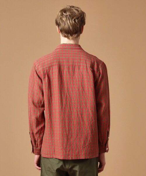 40ｃｔ＆525（フォーティーカラッツアンドゴーニーゴ）の「◆【Sサイズ～】リネンギンガムシャツ（シャツ/ブラウス・メンズ・レッド系3・03/02/04）」の9枚目の写真