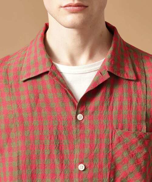 40ｃｔ＆525（フォーティーカラッツアンドゴーニーゴ）の「◆【Sサイズ～】リネンギンガムシャツ（シャツ/ブラウス・メンズ・レッド系3・03/02/04）」の10枚目の写真