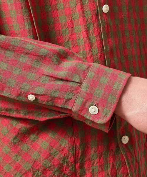 40ｃｔ＆525（フォーティーカラッツアンドゴーニーゴ）の「◆【Sサイズ～】リネンギンガムシャツ（シャツ/ブラウス・メンズ・レッド系3・03/02/04）」の11枚目の写真