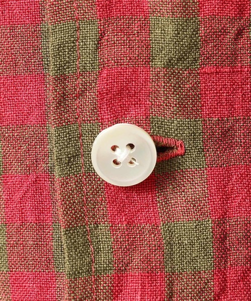 40ｃｔ＆525（フォーティーカラッツアンドゴーニーゴ）の「◆【Sサイズ～】リネンギンガムシャツ（シャツ/ブラウス・メンズ・レッド系3・03/02/04）」の16枚目の写真