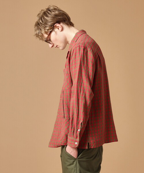 40ｃｔ＆525（フォーティーカラッツアンドゴーニーゴ）の「◆【Sサイズ～】リネンギンガムシャツ（シャツ/ブラウス・メンズ・レッド系3・03/02/04）」の17枚目の写真