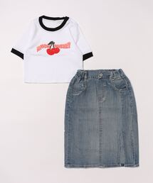 Tシャツ＆デニムスカート セットアップ