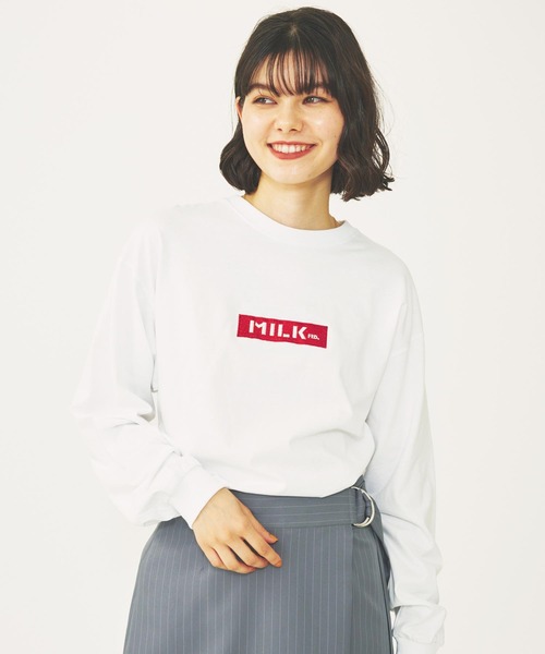 BAR LOGO BASIC L/S TEE（Tシャツ/カットソー）｜MILKFED.（ミルクフェド）