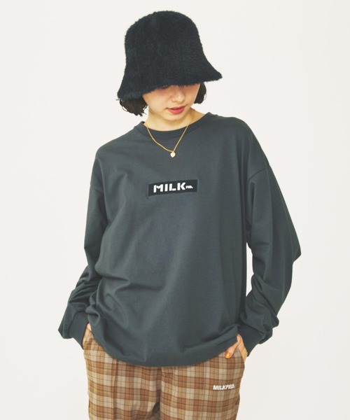 MILKFED.(ミルクフェド)の「BAR LOGO BASIC L/S TEE(Tシャツ/カットソー・レディース・ライトブルー/ホワイト/チャコール・M/L)」の2枚目の写真