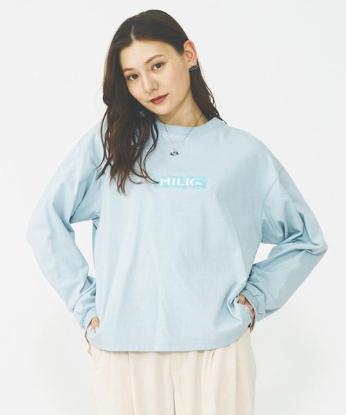 MILKFED.(ミルクフェド)の「BAR LOGO BASIC L/S TEE(Tシャツ/カットソー・レディース・ライトブルー/ホワイト/チャコール・M/L)」の3枚目の写真