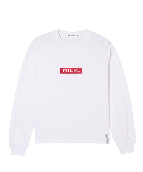 MILKFED.(ミルクフェド)の「BAR LOGO BASIC L/S TEE(Tシャツ/カットソー・レディース・ライトブルー/ホワイト/チャコール・M/L)」の9枚目の写真