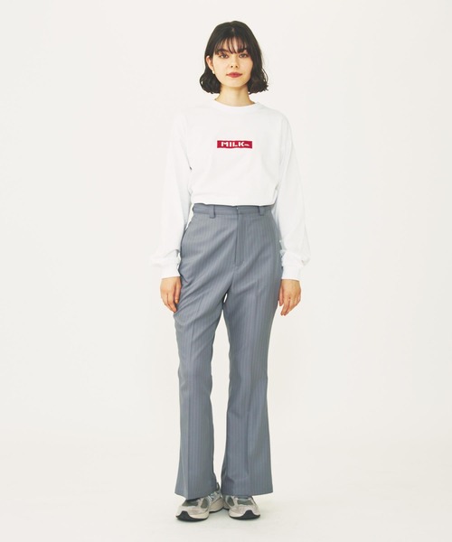 MILKFED.(ミルクフェド)の「BAR LOGO BASIC L/S TEE(Tシャツ/カットソー・レディース・ライトブルー/ホワイト/チャコール・M/L)」の22枚目の写真