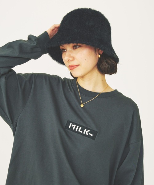 MILKFED.(ミルクフェド)の「BAR LOGO BASIC L/S TEE(Tシャツ/カットソー・レディース・ライトブルー/ホワイト/チャコール・M/L)」の4枚目の写真