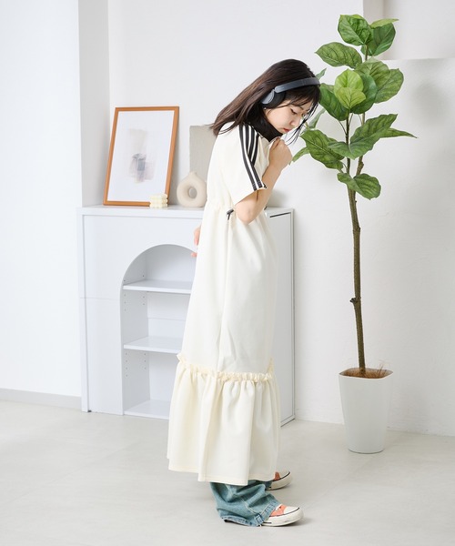 kutir(クティール)の「ハーフジップトラックティアードワンピース(ワンピース・レディース・アイボリー/ネイビー/ブラック・SMALL/MEDIUM)」の9枚目の写真