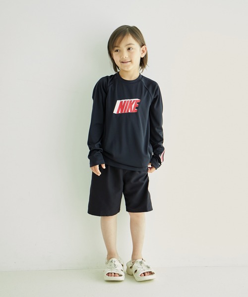 NIKE（ナイキ）の「【KIDS】【NIKE/ナイキ】3Dコンボ長袖ハイドロラッシュガード/セットアップ対応（ラッシュガード・キッズ・ブラック/サックスブルー・140/150/120/130）」の3枚目の写真