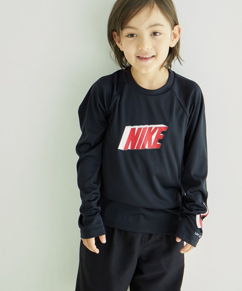 NIKE（ナイキ）の「【KIDS】【NIKE/ナイキ】3Dコンボ長袖ハイドロラッシュガード/セットアップ対応（ラッシュガード・キッズ・ブラック/サックスブルー・140/150/120/130）」の4枚目の写真