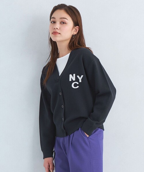 【セール】【別注】＜THE BOOKSTORE＞レタリング Vネック ニット カーディガン（カーディガン/ボレロ）｜green label relaxing（グリーンレーベルリラクシング）