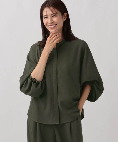 Elura（エルーラ）の「サラサラサマー袖コンブラウス/125576（シャツ/ブラウス・レディース・カーキ/ブラック/ホワイト・SMALL/MEDIUM）」の3枚目の写真