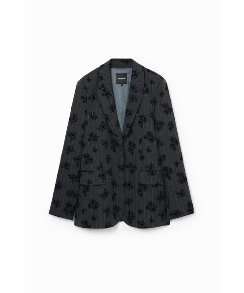 Desigual（デシグアル）の「フラワーデザインテーラードジャケット（テーラードジャケット・レディース・ブラック・S/M/L/XL/XS）」の7枚目の写真