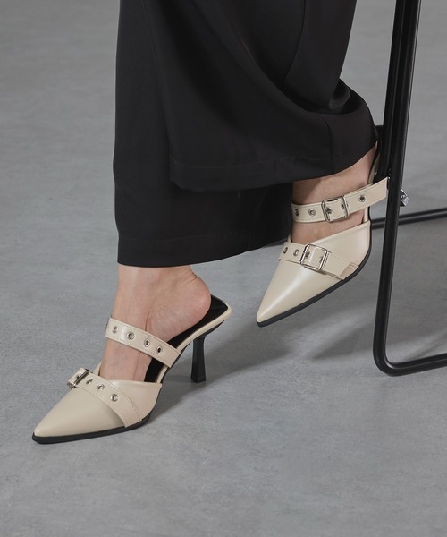 GUCCI ブラウン ポインテッドトゥ ミュール GUCCI - グッチ GUCCI サンダル 靴 シューズ デニム ブルー系