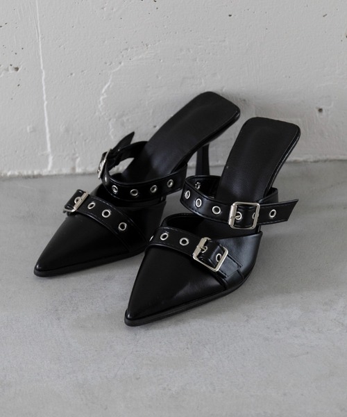 【一点物】DSQUARED2 パンプス　フラット　ベルト　ポインテッドトゥ　38 セール】【SETUP7】ポインテッドトゥ ベルト デザイン ミュール