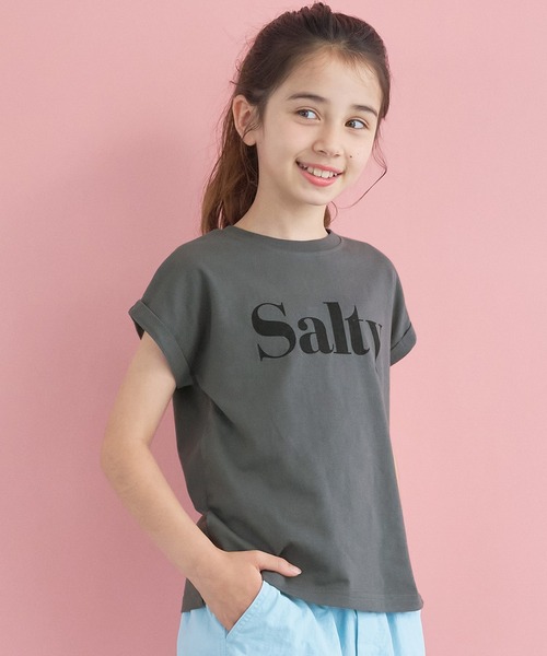 coca(coca)(コカ)の「キッズ 親子お揃いフレンチスリーブロゴTシャツ(Tシャツ/カットソー・キッズ・チャコール/ホワイト/オートミール/アイボリー・140/120/150/130)」の3枚目の写真