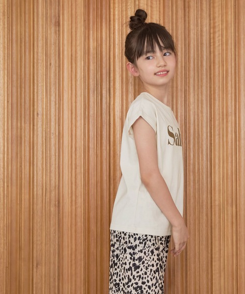 coca(coca)(コカ)の「キッズ 親子お揃いフレンチスリーブロゴTシャツ(Tシャツ/カットソー・キッズ・チャコール/ホワイト/オートミール/アイボリー・140/120/150/130)」の18枚目の写真