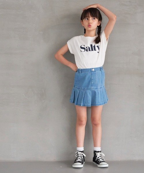 coca(coca)(コカ)の「キッズ 親子お揃いフレンチスリーブロゴTシャツ(Tシャツ/カットソー・キッズ・チャコール/ホワイト/オートミール/アイボリー・140/120/150/130)」の5枚目の写真