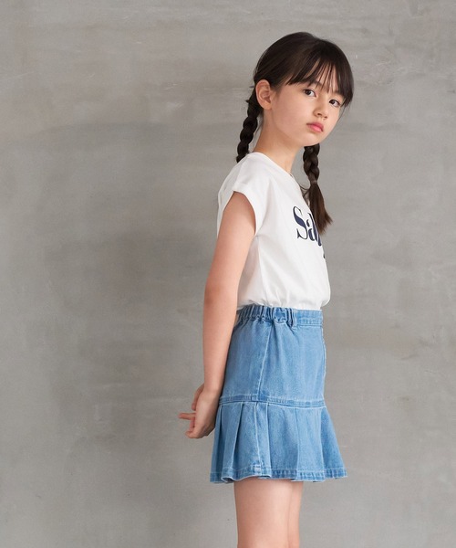 coca(coca)(コカ)の「キッズ 親子お揃いフレンチスリーブロゴTシャツ(Tシャツ/カットソー・キッズ・チャコール/ホワイト/オートミール/アイボリー・140/120/150/130)」の6枚目の写真