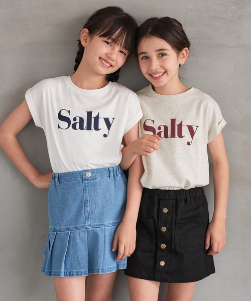 coca(coca)(コカ)の「キッズ 親子お揃いフレンチスリーブロゴTシャツ(Tシャツ/カットソー・キッズ・チャコール/ホワイト/オートミール/アイボリー・140/120/150/130)」の8枚目の写真