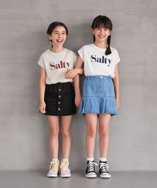 coca(coca)(コカ)の「キッズ 親子お揃いフレンチスリーブロゴTシャツ(Tシャツ/カットソー・キッズ・チャコール/ホワイト/オートミール/アイボリー・140/120/150/130)」の9枚目の写真