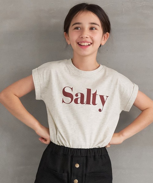 coca(coca)(コカ)の「キッズ 親子お揃いフレンチスリーブロゴTシャツ(Tシャツ/カットソー・キッズ・チャコール/ホワイト/オートミール/アイボリー・140/120/150/130)」の12枚目の写真