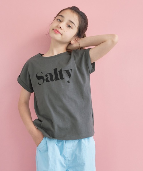 coca(coca)(コカ)の「キッズ 親子お揃いフレンチスリーブロゴTシャツ(Tシャツ/カットソー・キッズ・チャコール/ホワイト/オートミール/アイボリー・140/120/150/130)」の13枚目の写真