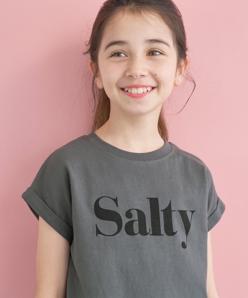 coca(coca)(コカ)の「キッズ 親子お揃いフレンチスリーブロゴTシャツ(Tシャツ/カットソー・キッズ・チャコール/ホワイト/オートミール/アイボリー・140/120/150/130)」の15枚目の写真