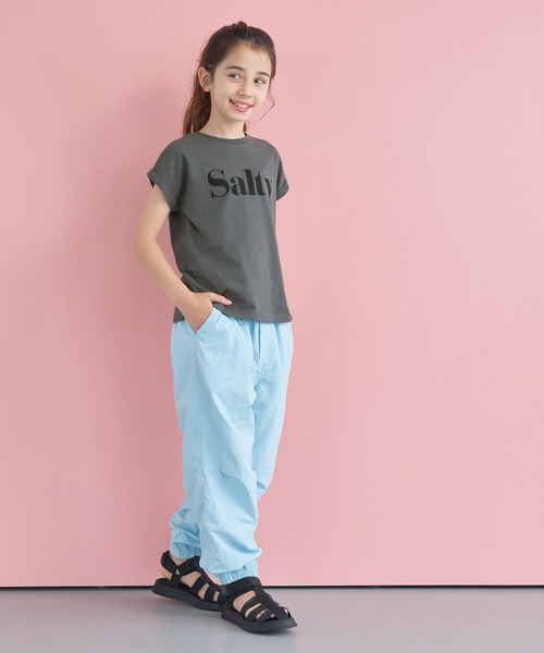 coca(coca)(コカ)の「キッズ 親子お揃いフレンチスリーブロゴTシャツ(Tシャツ/カットソー・キッズ・チャコール/ホワイト/オートミール/アイボリー・140/120/150/130)」の16枚目の写真