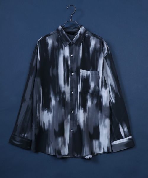 ANPAS(アンパス)の「High Function Total Pattern Print Shirt/総柄プリント シャツ イージーケア ナチュラルストレッチ(シャツ/ブラウス・メンズ・ブラック系その他2/ホワイト系その他/ブルー系その他/ブラック系その他3/ホワイト系その他2/ブラック系その他・L/M)」の3枚目の写真