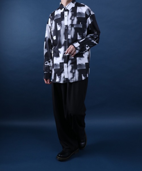 ANPAS(アンパス)の「High Function Total Pattern Print Shirt/総柄プリント シャツ イージーケア ナチュラルストレッチ(シャツ/ブラウス・メンズ・ブラック系その他2/ホワイト系その他/ブルー系その他/ブラック系その他3/ホワイト系その他2/ブラック系その他・L/M)」の18枚目の写真