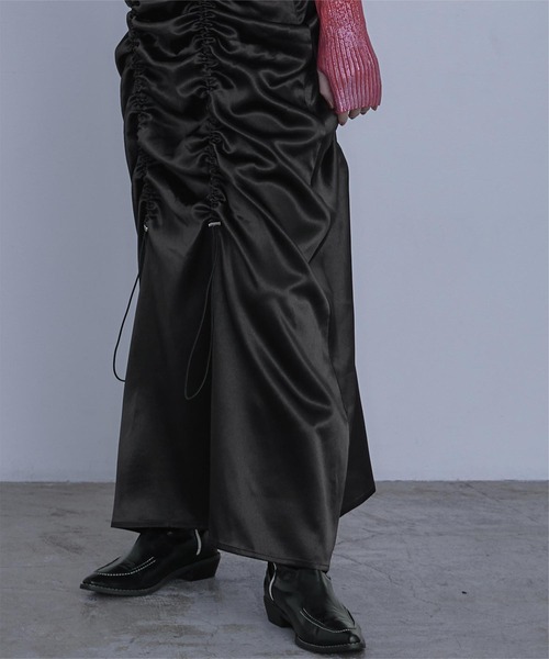 miette（ミエット）の「シャーリングキャミソールワンピース（ワンピース・レディース・ブラック/シルバー・FREE）」の3枚目の写真