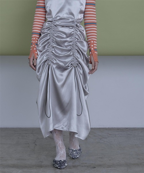 miette（ミエット）の「シャーリングキャミソールワンピース（ワンピース・レディース・ブラック/シルバー・FREE）」の8枚目の写真