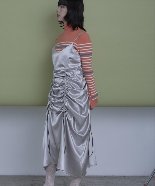 miette（ミエット）の「シャーリングキャミソールワンピース（ワンピース・レディース・ブラック/シルバー・FREE）」の9枚目の写真