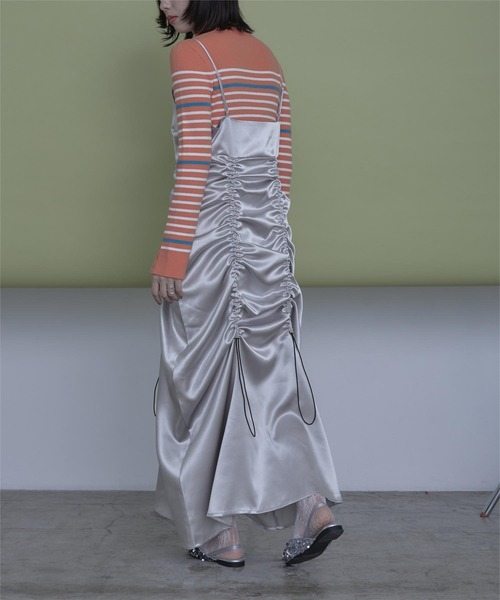 miette（ミエット）の「シャーリングキャミソールワンピース（ワンピース・レディース・ブラック/シルバー・FREE）」の10枚目の写真