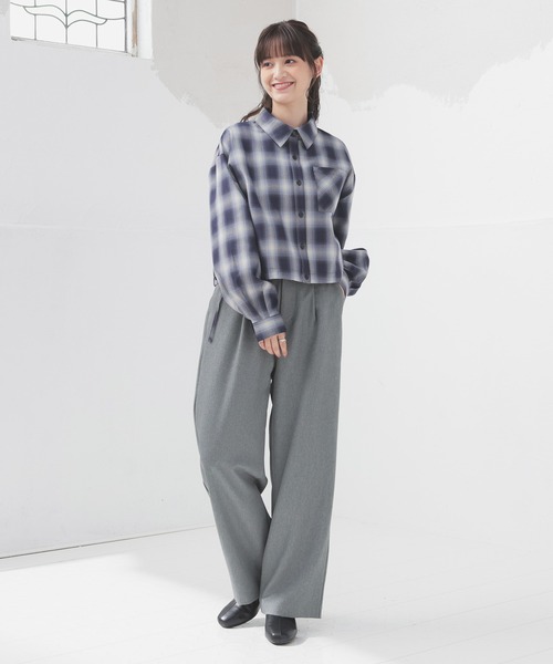 Honeys(ハニーズ)の「ストレートパンツ(股下68cm)(チノパンツ・レディース・ブラウン/ブラック/杢グレー/チャコールグレー・SS/S/M/L/LL)」の10枚目の写真