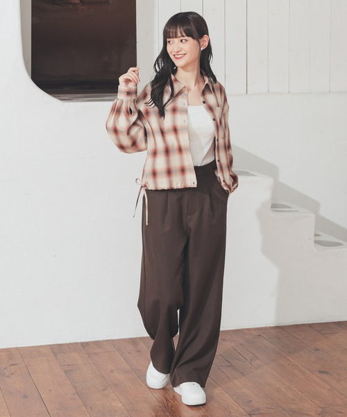 Honeys(ハニーズ)の「ストレートパンツ(股下68cm)(チノパンツ・レディース・ブラウン/ブラック/杢グレー/チャコールグレー・SS/S/M/L/LL)」の14枚目の写真