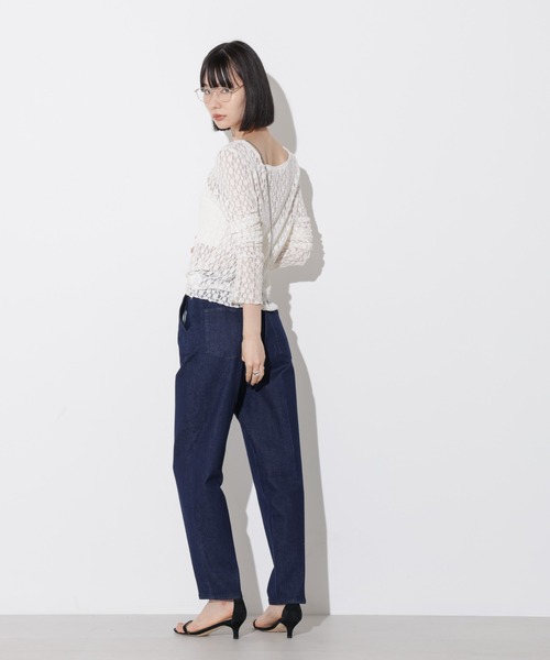 Apo(s)ture(アポスチャー)の「NORAH-001/デニムテーパードパンツ(デニムパンツ・レディース・ネイビー/ブラック・XS/S/M/L/XL)」の7枚目の写真